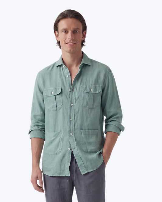 CAMISA MOGAMBO 4 BOLSILLOS VERDE AGUA