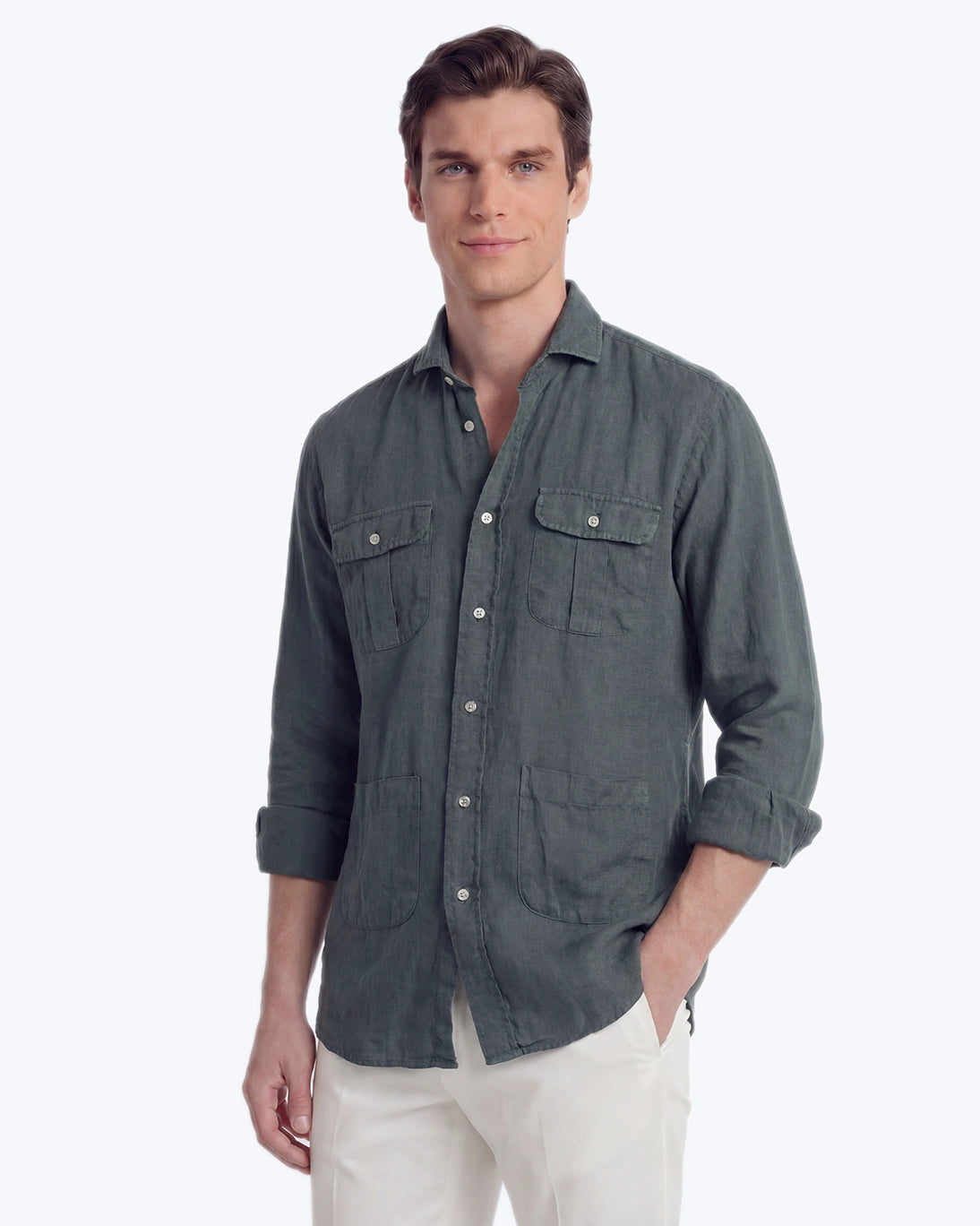 CAMISA MOGAMBO 4 BOLSILLOS AZUL