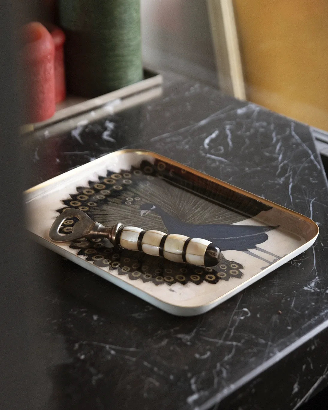 BANDEJA ESMALTADA PAON 20X25CM