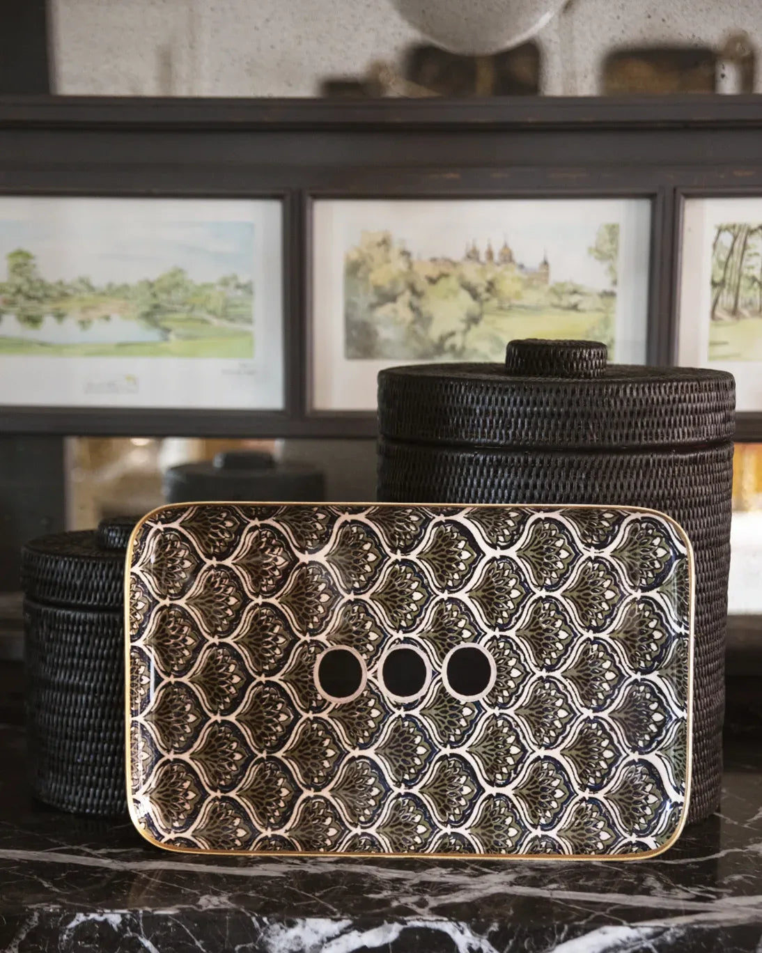 BANDEJA ESMALTADA LES PAONS 27X42CM