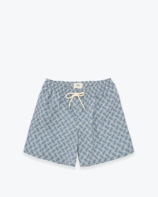 TRAJE DE BAÑO ÉTNICO AZUL GRISÁCEO