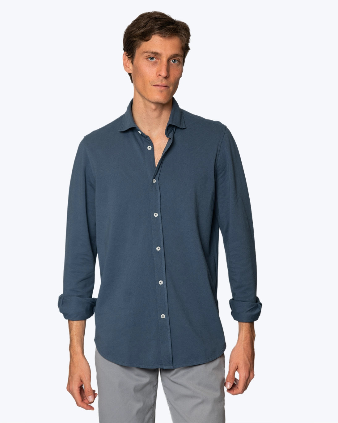 CAMISA AZUL PIQUE