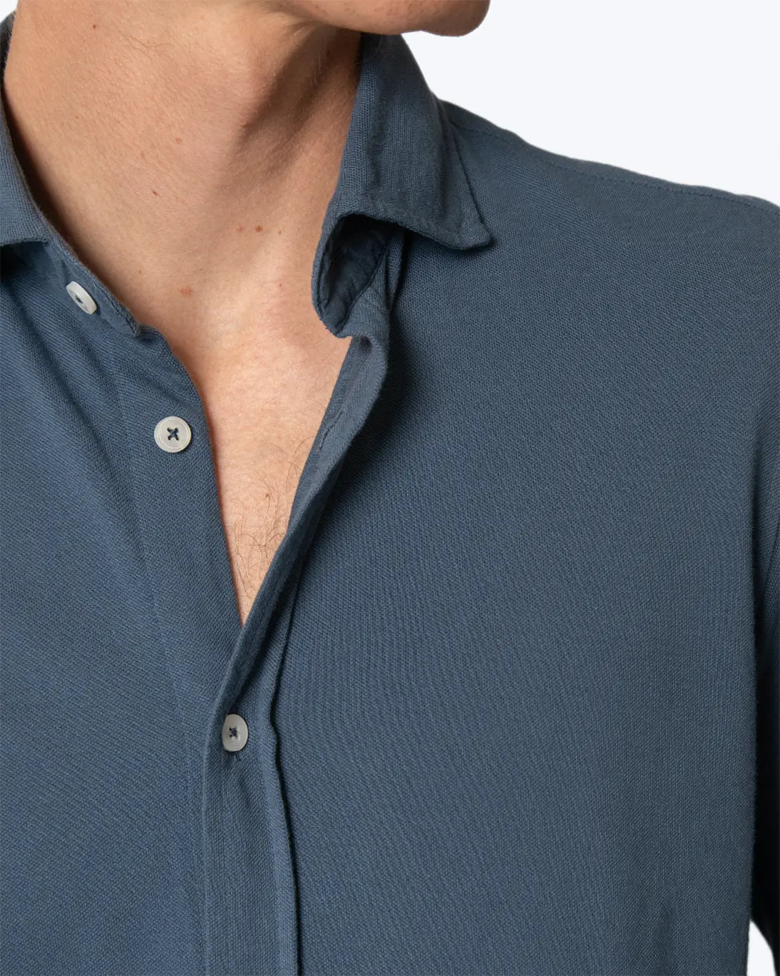 CAMISA AZUL PIQUE