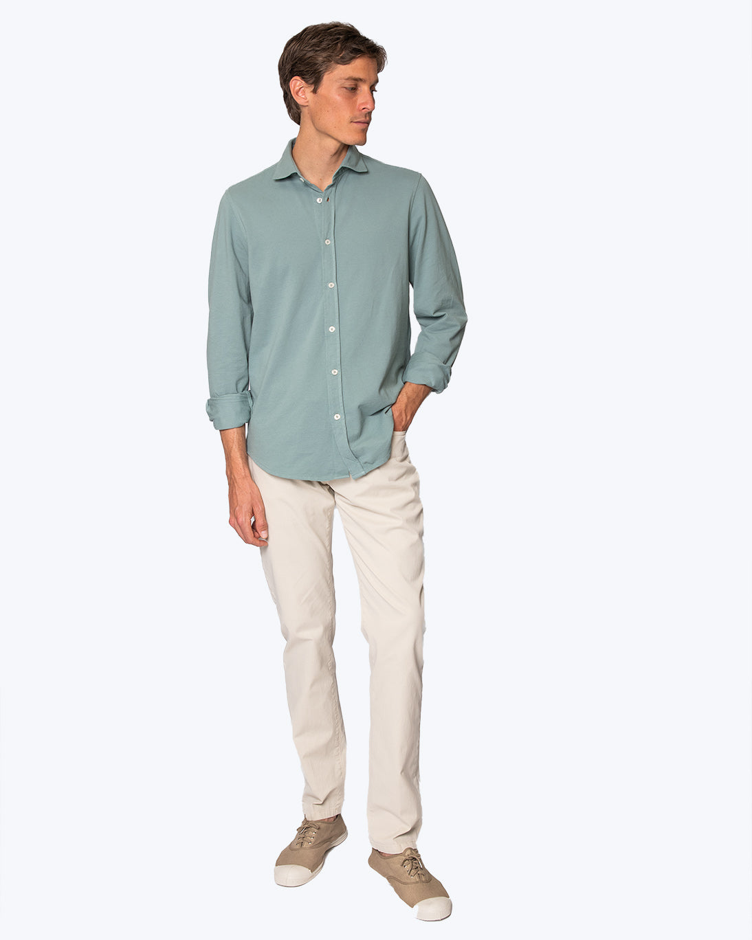 CAMISA VERDE PIQUÉ