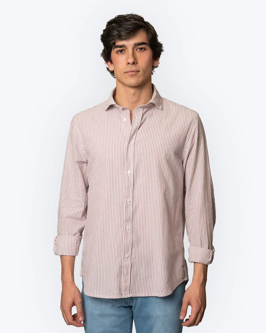 PINK AND WHITE STRIPED SHIRT