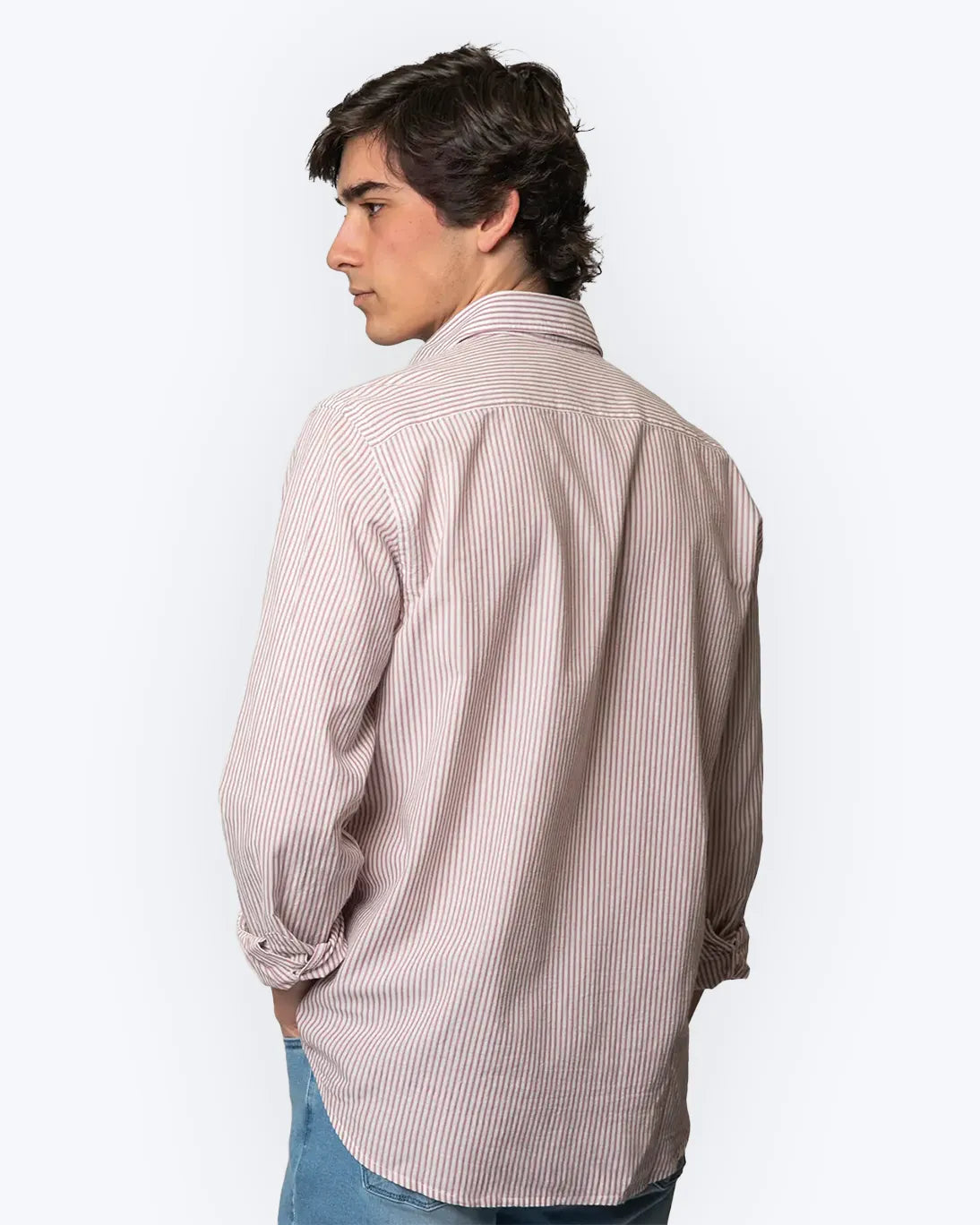 PINK AND WHITE STRIPED SHIRT