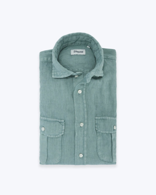 CAMISA MOGAMBO 4 BOLSILLOS VERDE AGUA