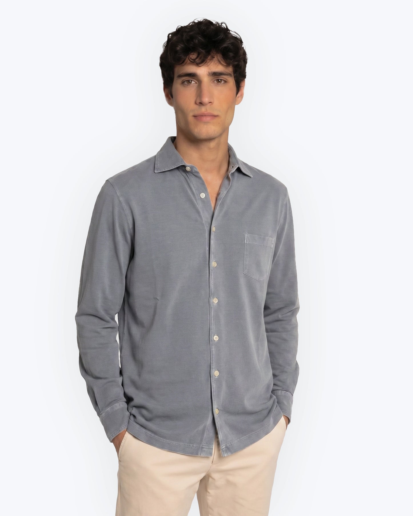 CAMISA PUNTO LISO GRIS