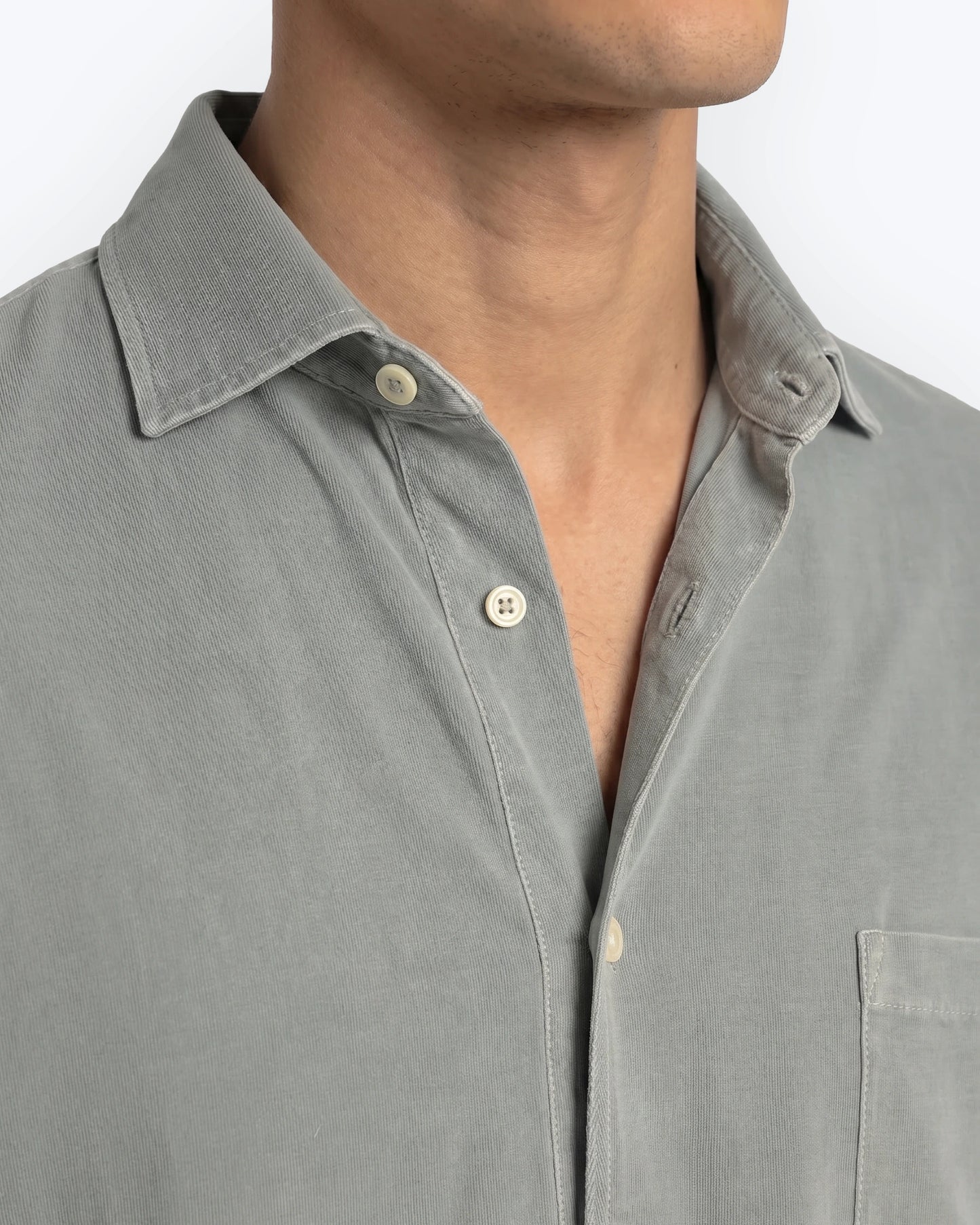 CAMISA PUNTO LISO VERDE GRISÁCEO