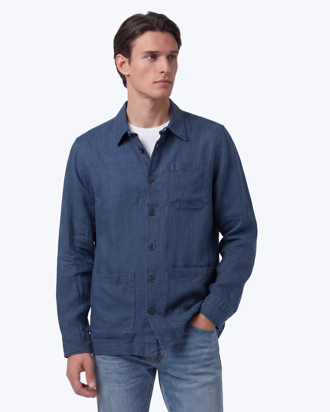 SOBRECAMISA LORENZO LINO AZUL