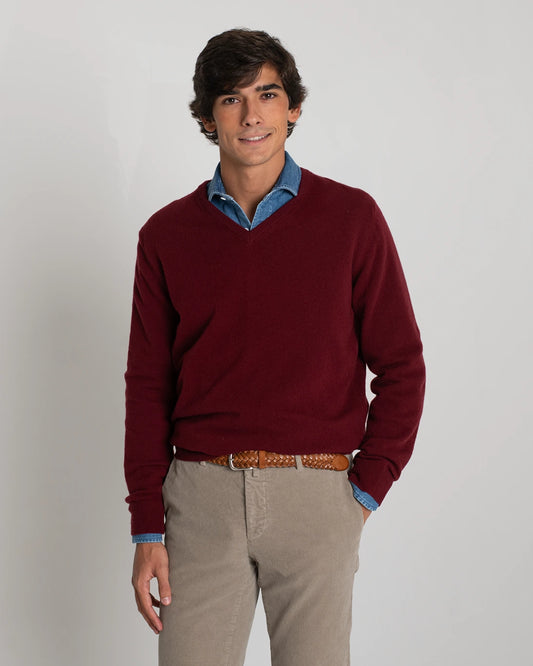 BORDEAUX V-NECK JERSEY