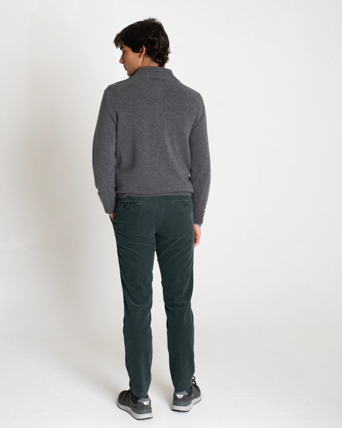 GRAY DENIM INSIDE ZIP SWEATER
