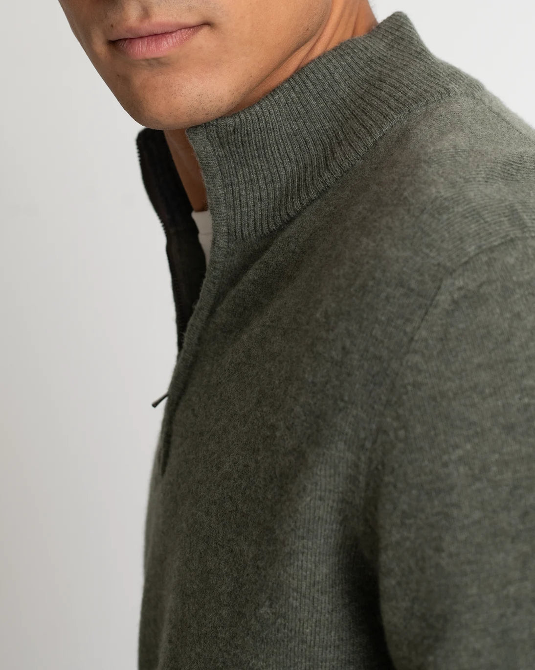 GREEN ZIP JERSEY WITH GREY INTERIOR