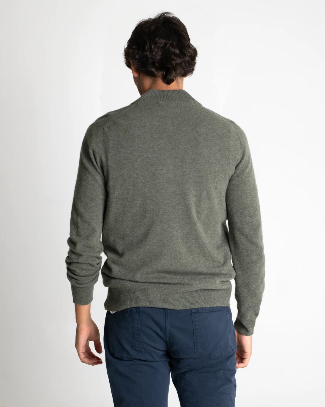 GREEN ZIP JERSEY WITH GREY INTERIOR