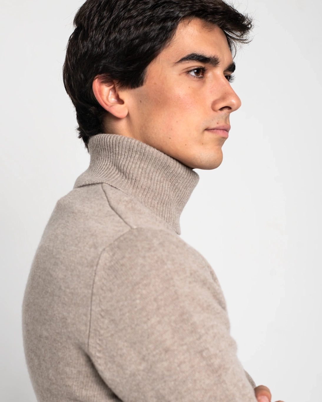 JERSEY DE CUELLO VUELTO BEIGE