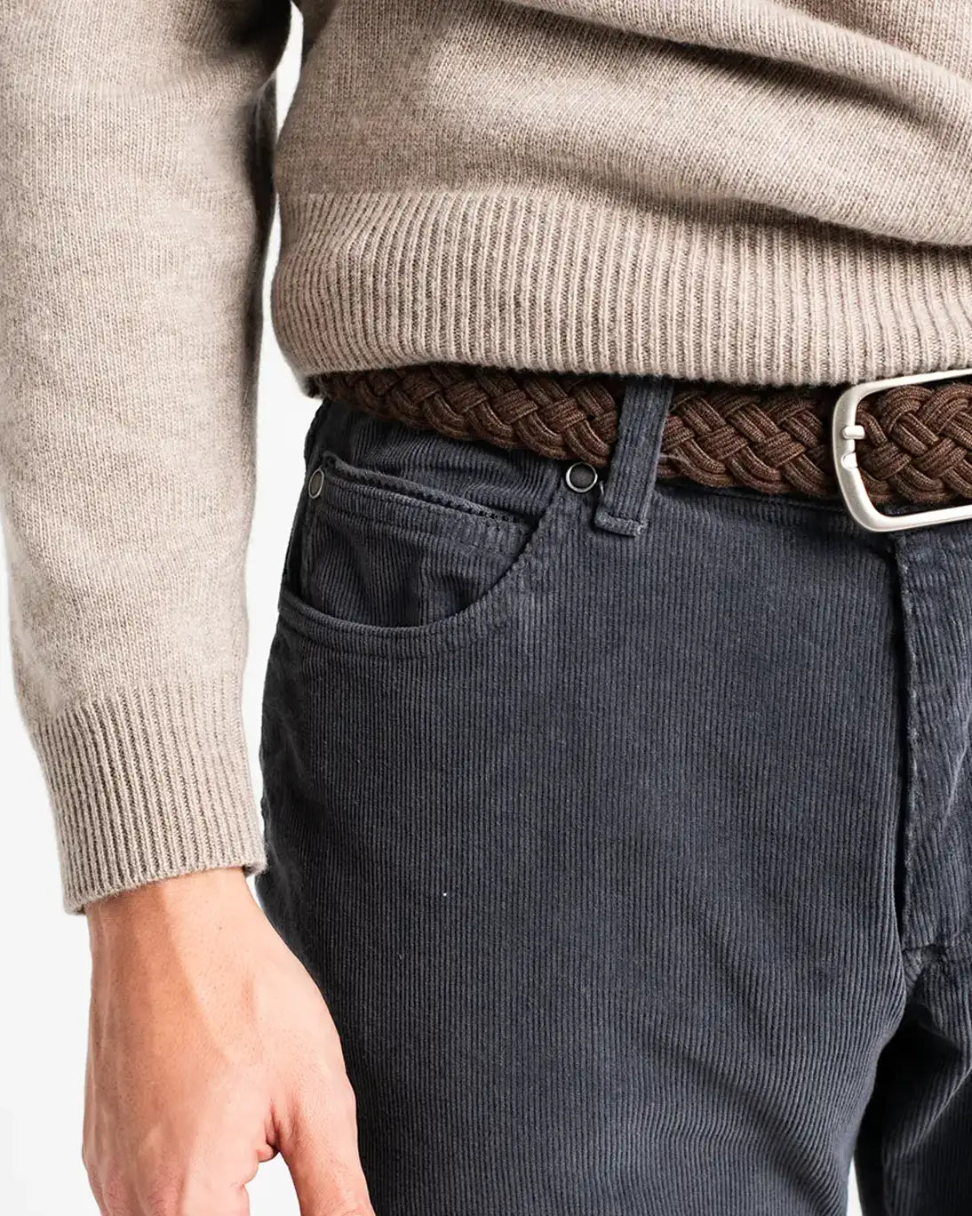 JERSEY DE CUELLO VUELTO BEIGE