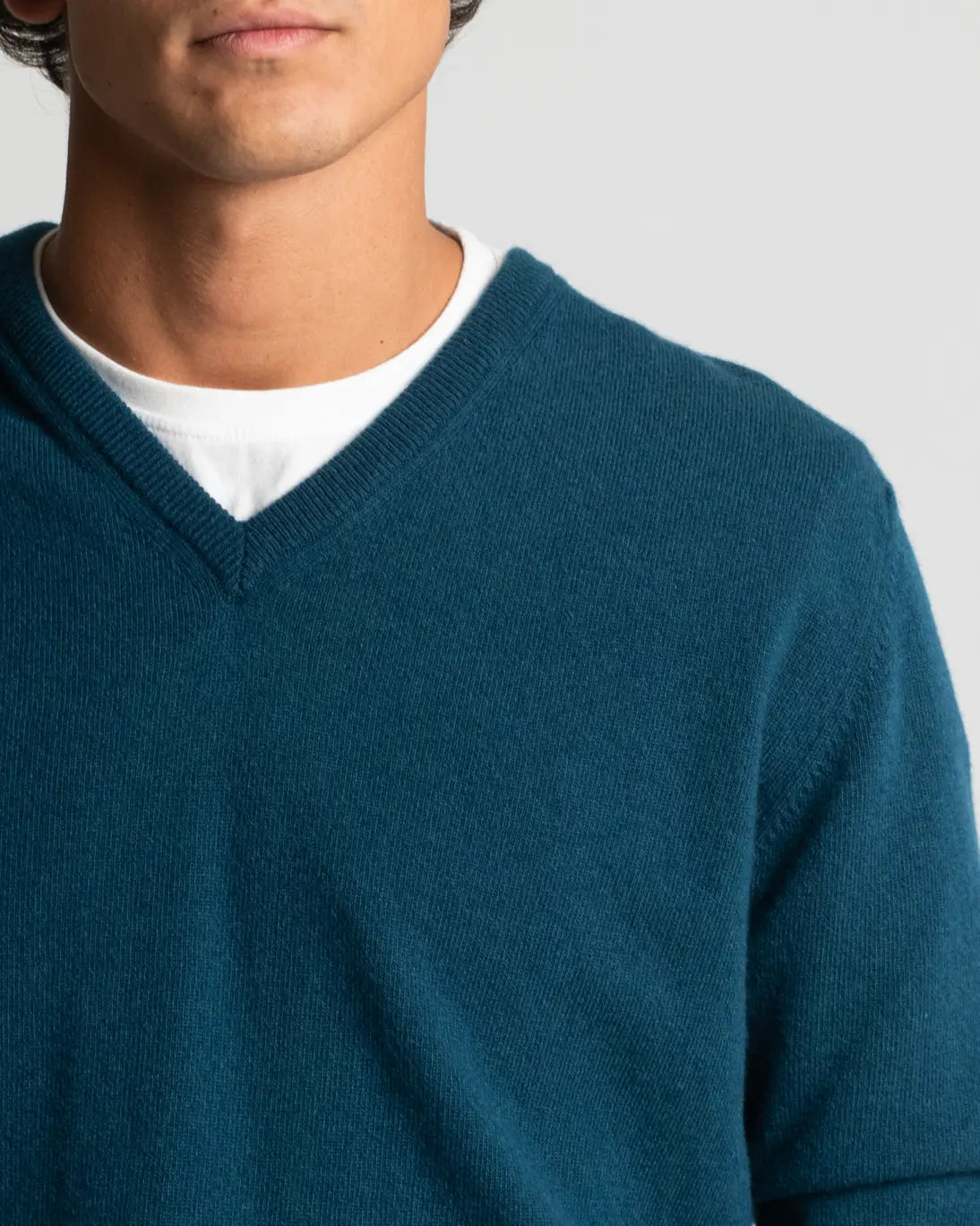 BLUE V-NECK SWEATER