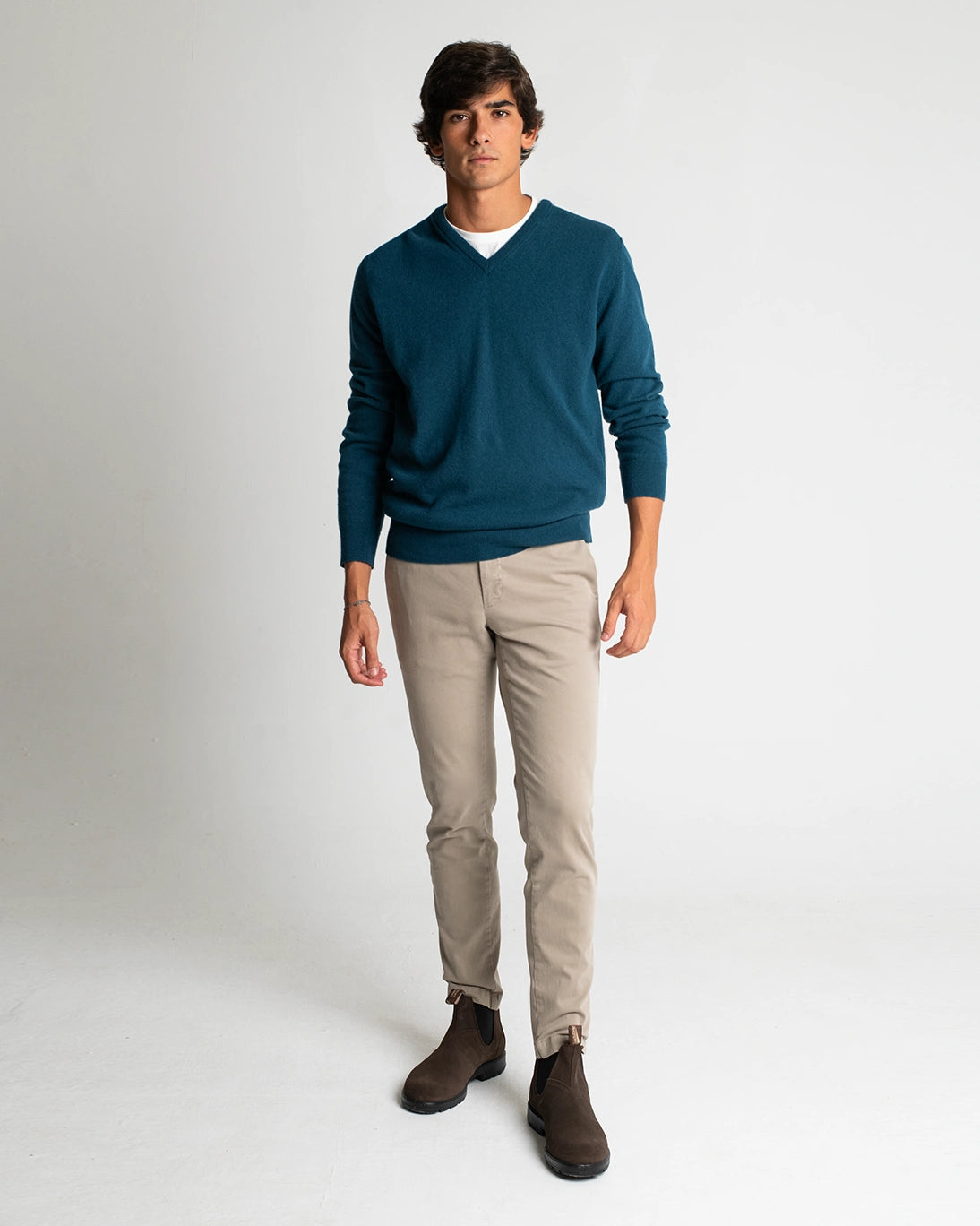 BLUE V-NECK SWEATER