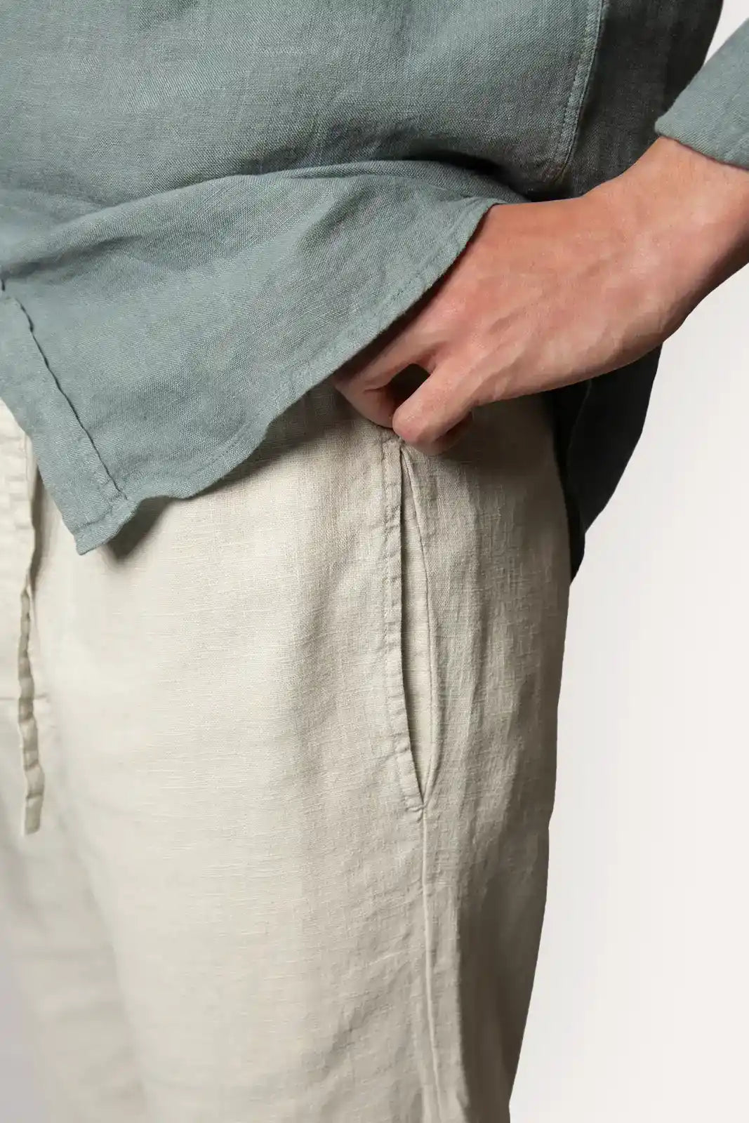 Beige linen pants