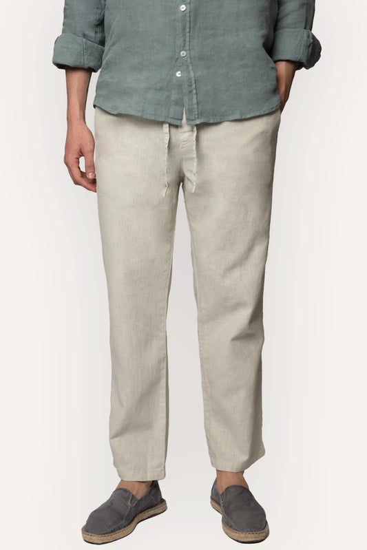 Pantalones de lino color beige de la marca Tway.
