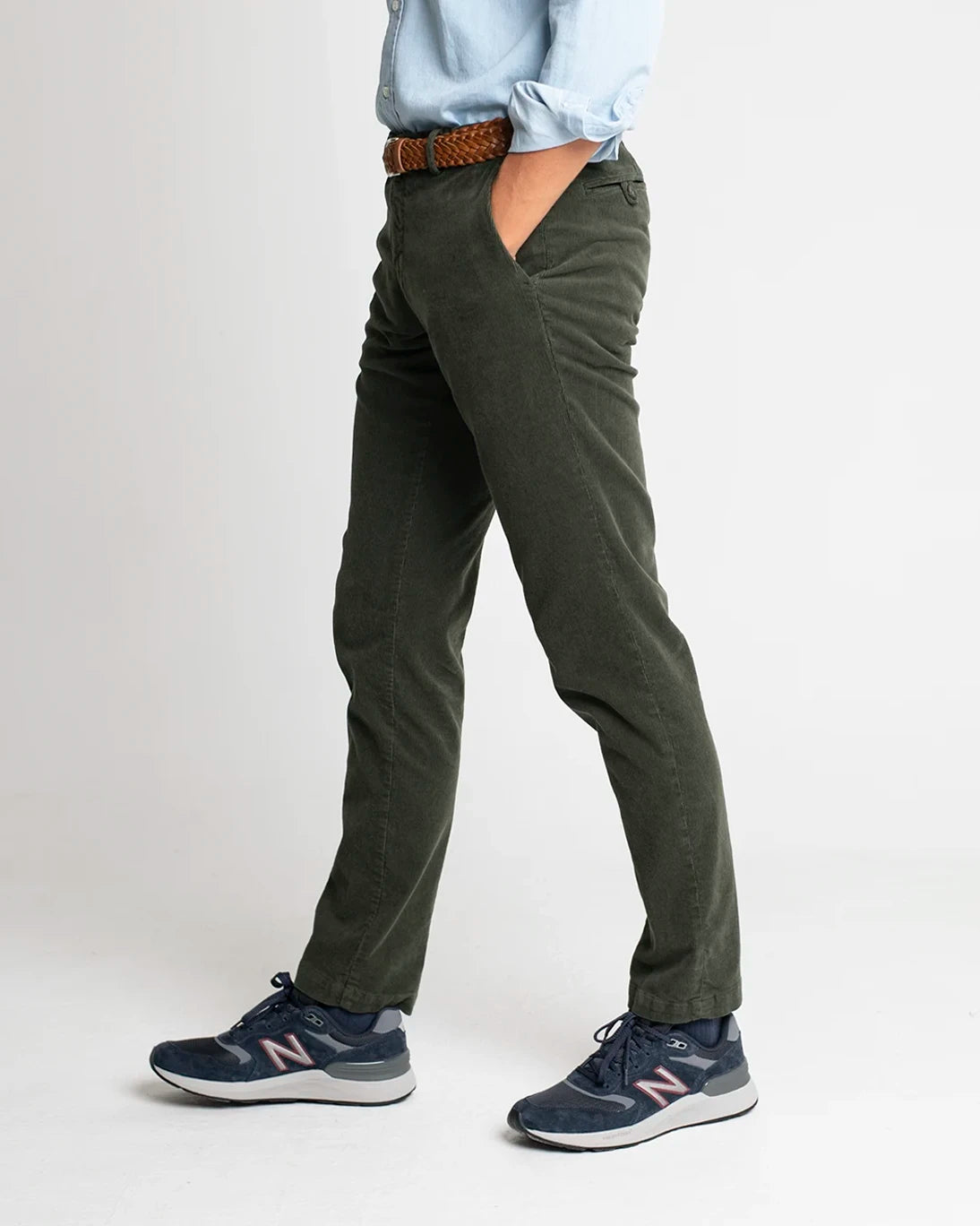GREEN CORDUROY CHINO PANTS
