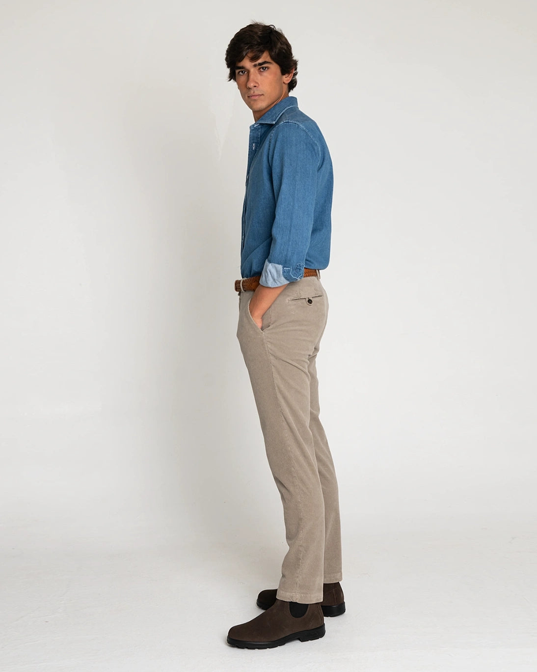 BROWN CORDUROY CHINO PANTS