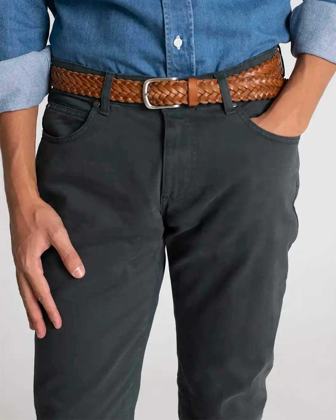 GREENISH BLUE CHINO PANTS