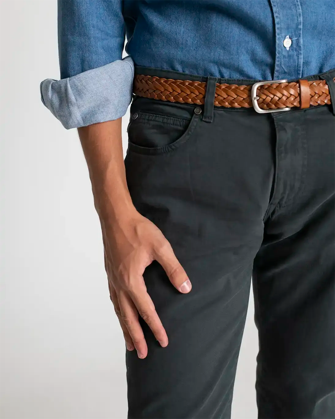 GREENISH BLUE CHINO PANTS