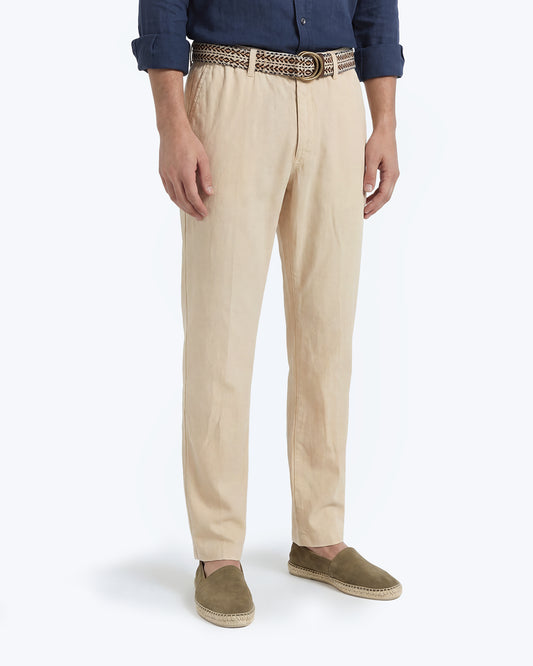 PANTALÓN CHINO LINO ESPIGA CRUDO