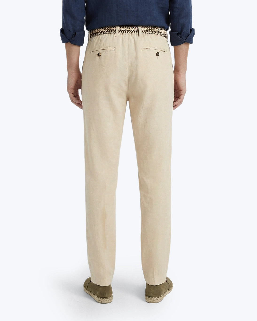 PANTALÓN CHINO LINO ESPIGA CRUDO