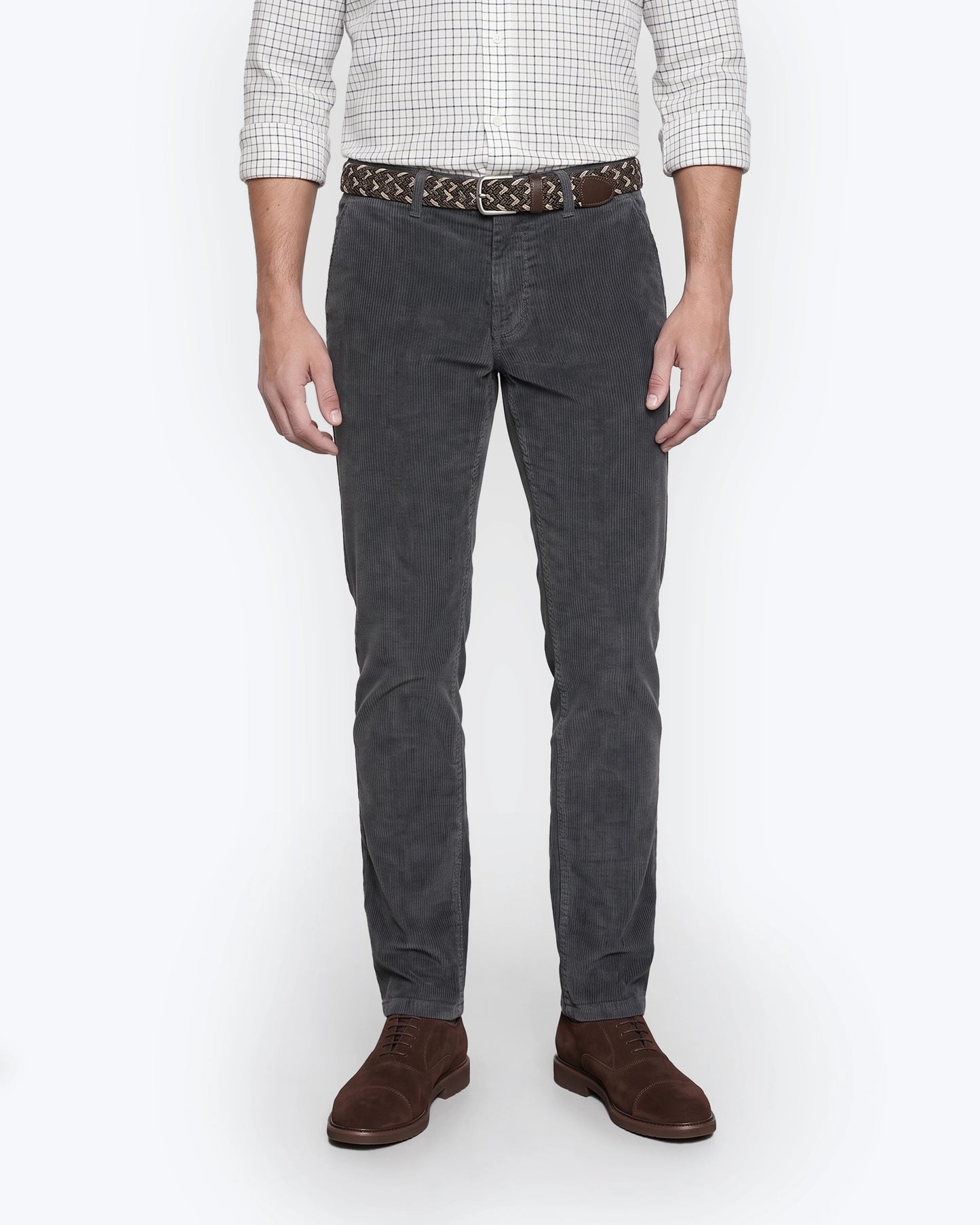 PANTALONES CHINOS PANA GRISES