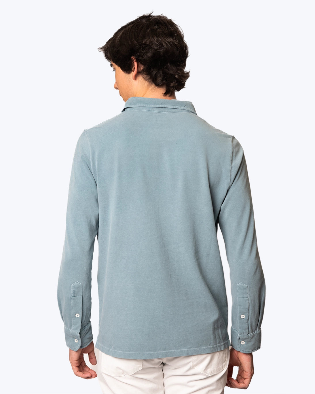 BLUE LONG-SLEEVED POLO SHIRT