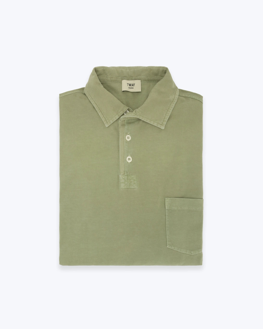 POLO MANGA LARGA PUNTO LISO VERDE