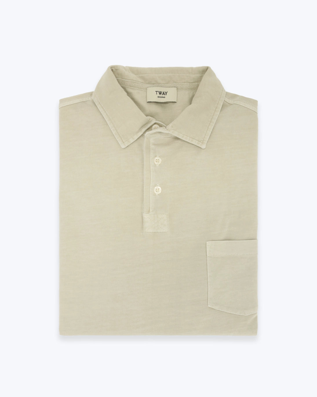 BEIGE LONG-SLEEVED POLO SHIRT
