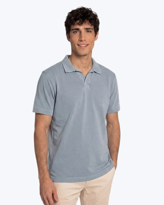 POLO PUNTO LISO SIN BOTONES GRIS