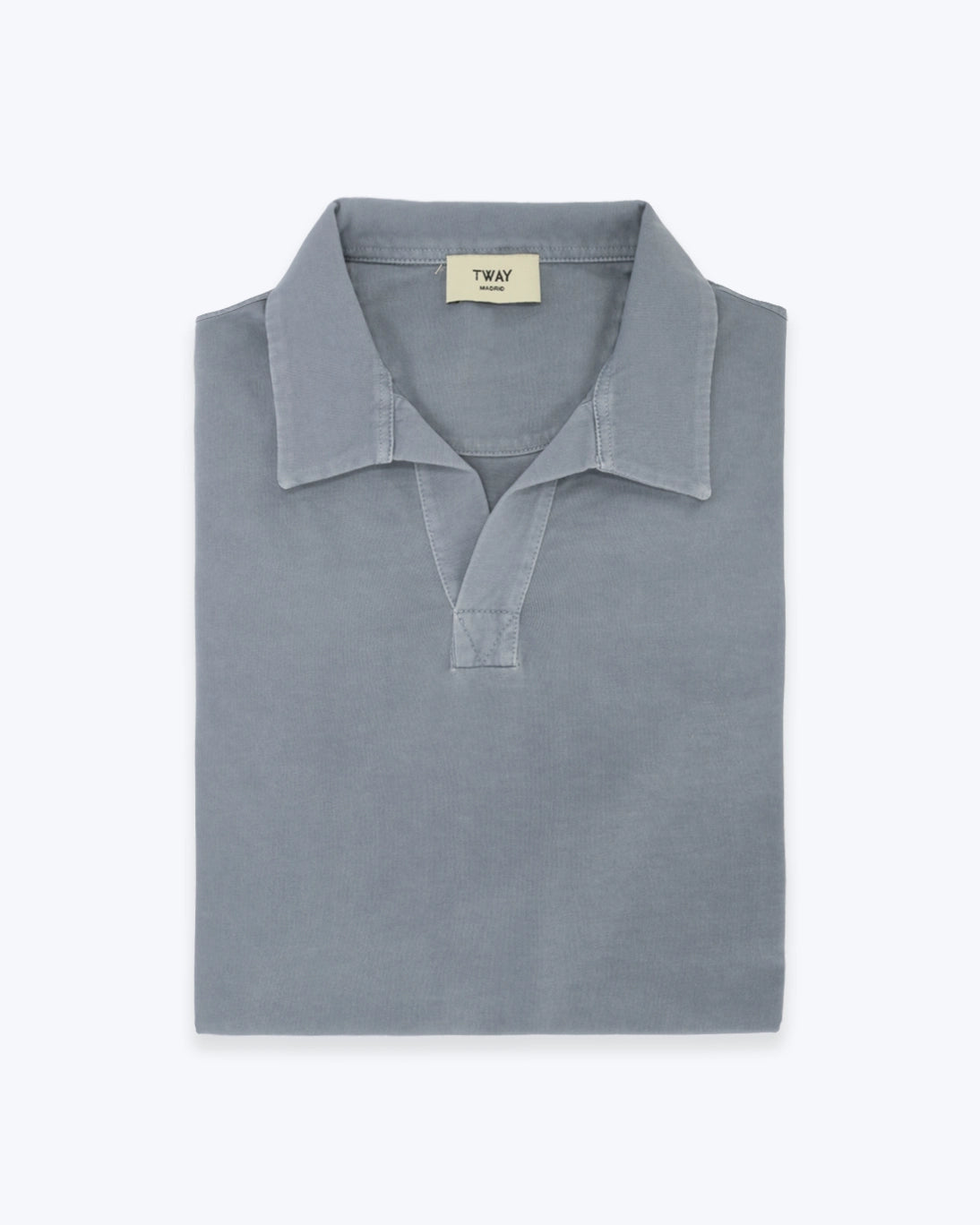 POLO PUNTO LISO SIN BOTONES GRIS