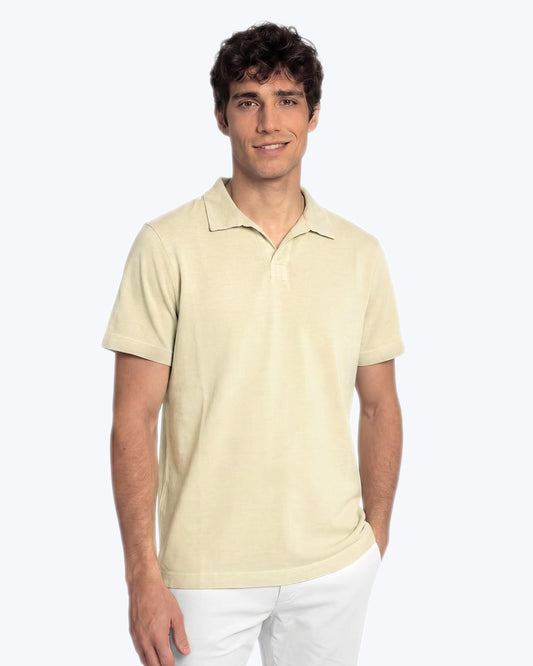 POLO PUNTO LISO SIN BOTONES BEIGE