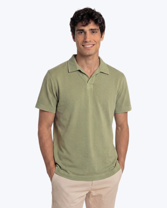 GREEN POLO SHIRT WITHOUT BUTTONS