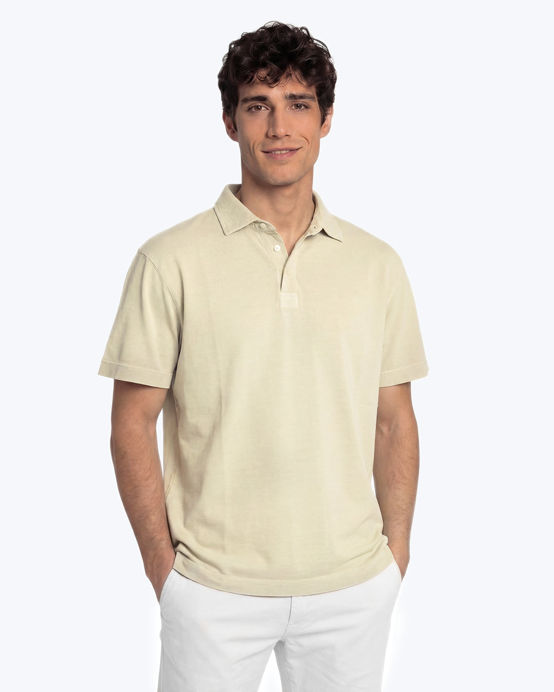 POLO PUNTO LISO BEIGE