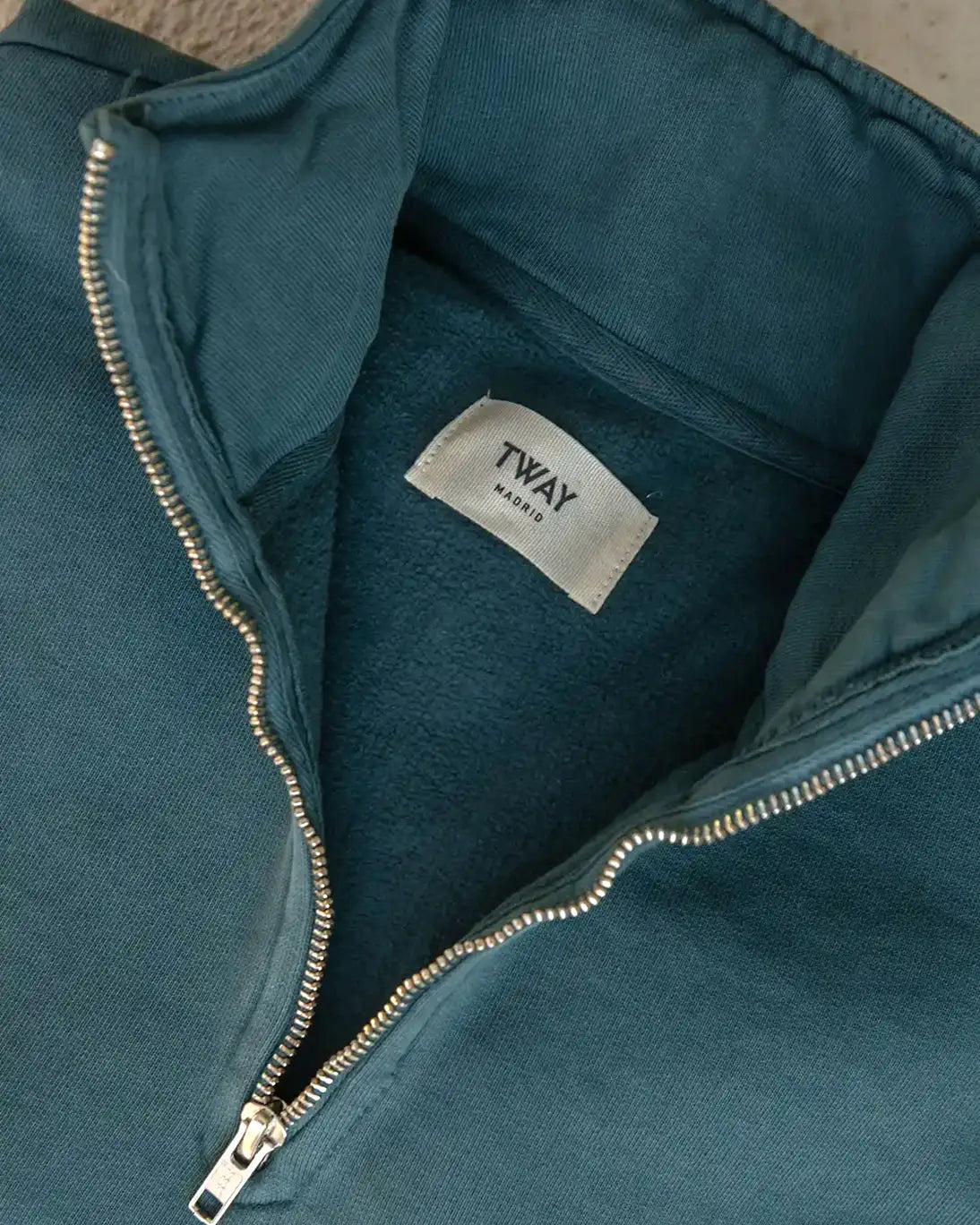 Teal Zip-Up Sweatshirt