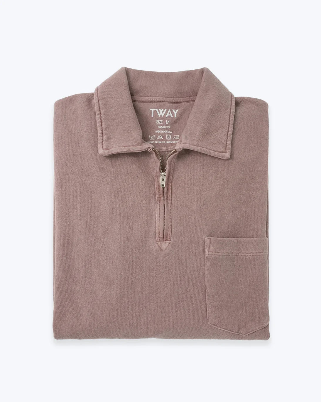 SUDADERA CUELLO POLO ROSA LAVADO