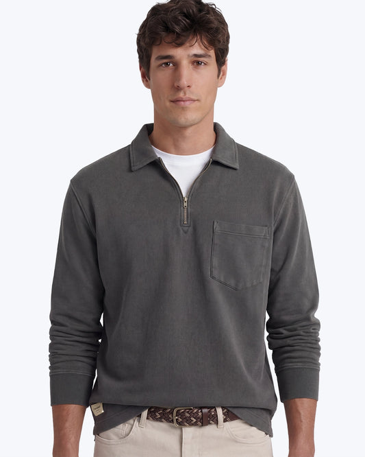 SUDADERA CUELLO POLO GRIS ANTRACITA