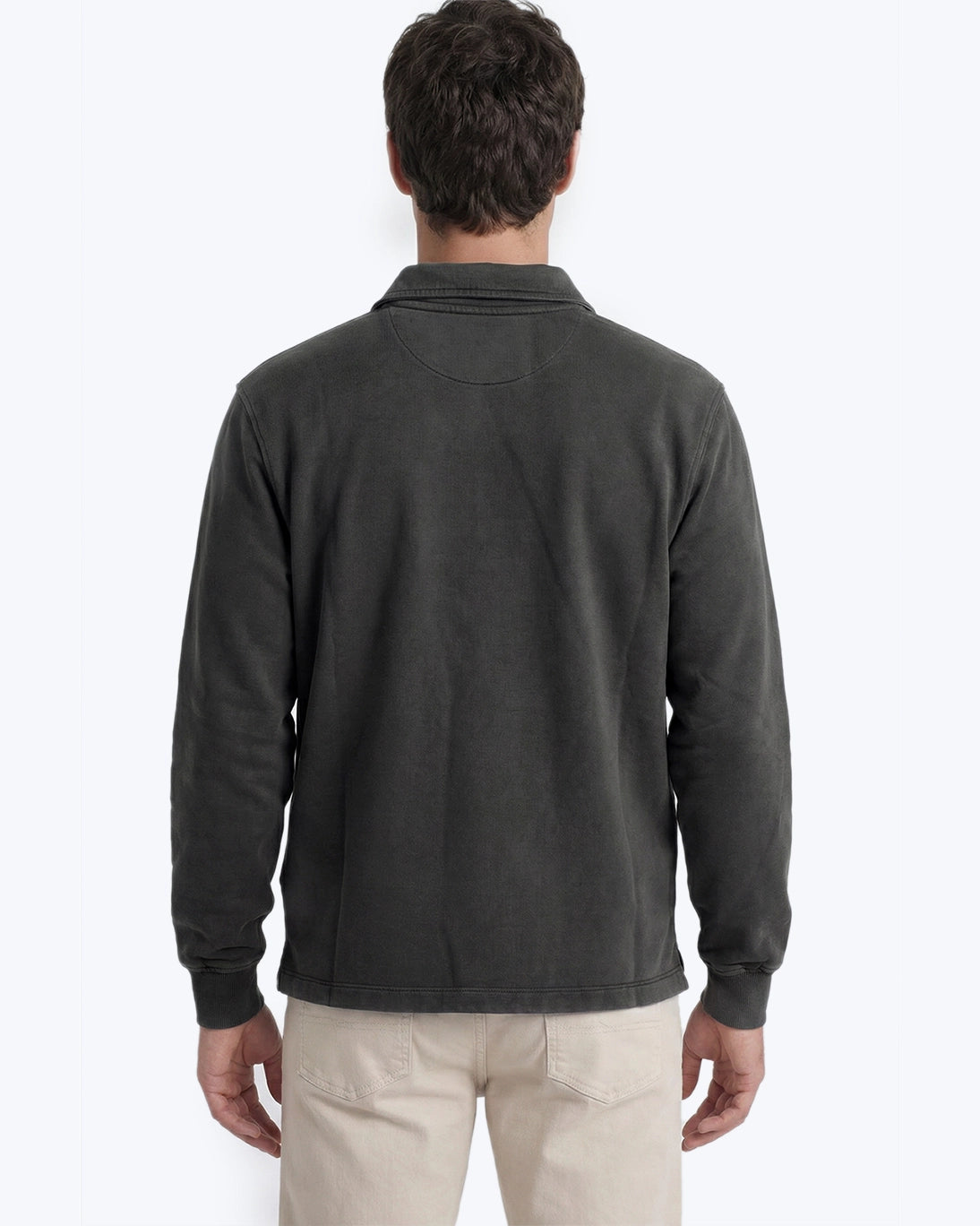 SUDADERA CUELLO POLO GRIS ANTRACITA