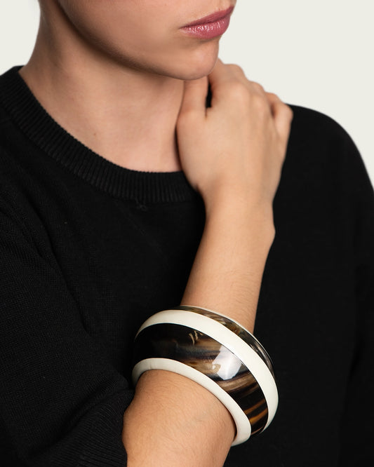 PULSERA ASTA BLANCA Y MARRÓN