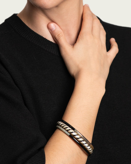 SET 3 PULSERAS ASTA NOIR