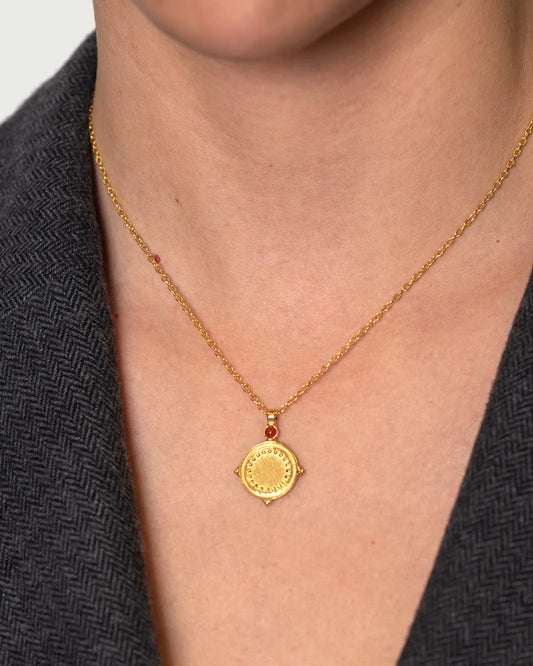 CADENA MEDALLA CORNALINA