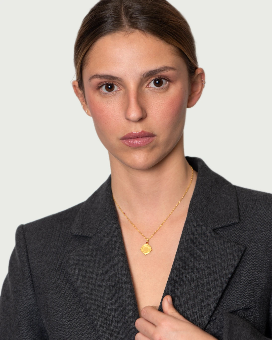 CADENA MEDALLA CORNALINA