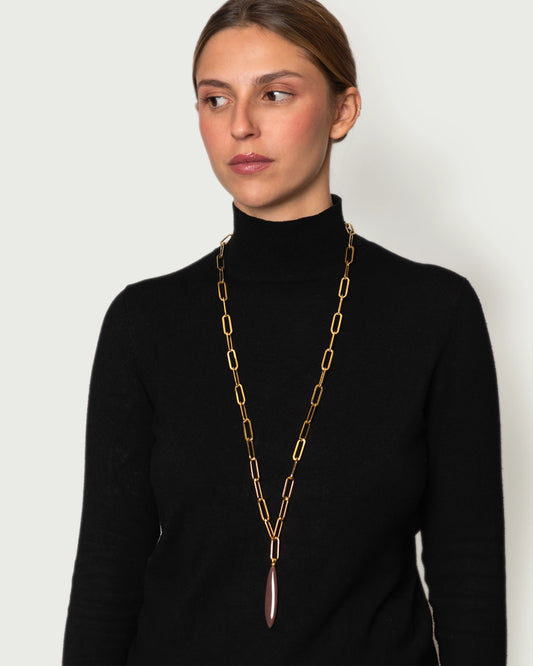 COLLAR LARGO CADENA/LEPIDOLITA