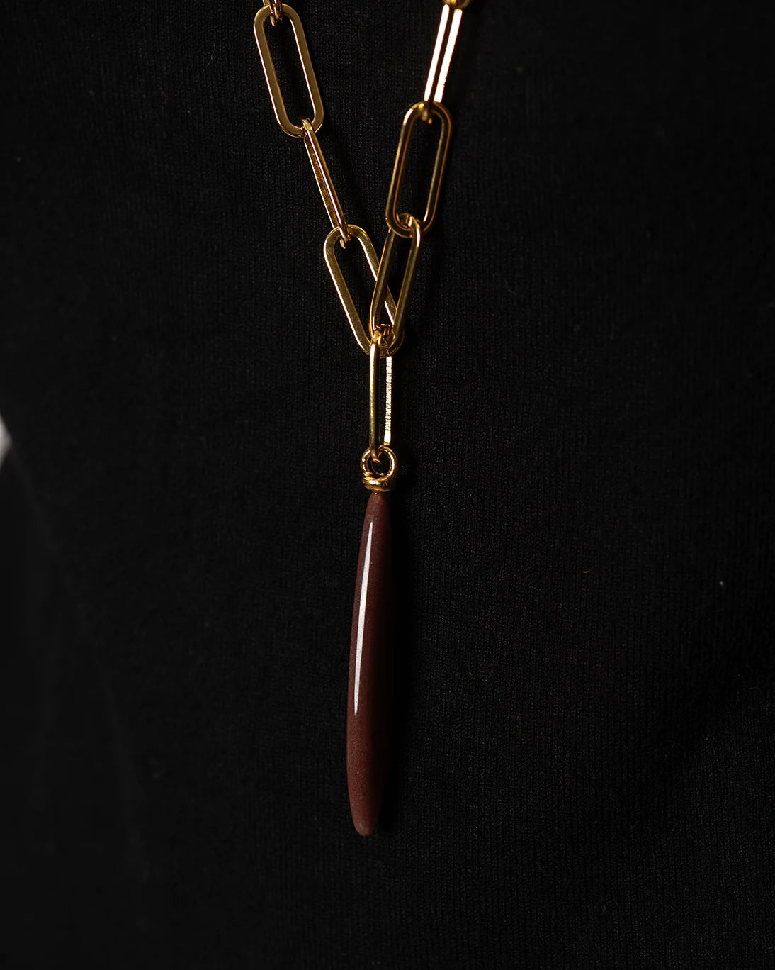 COLLAR LARGO CADENA/LEPIDOLITA