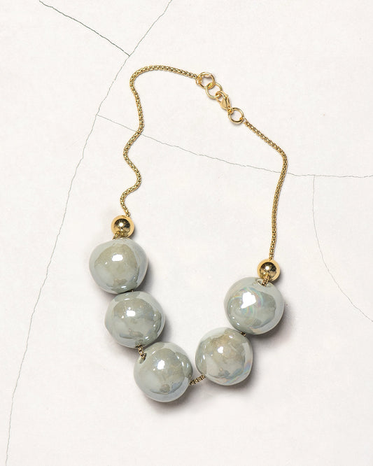 COLLAR BOLAS CERÁMICA VERDE